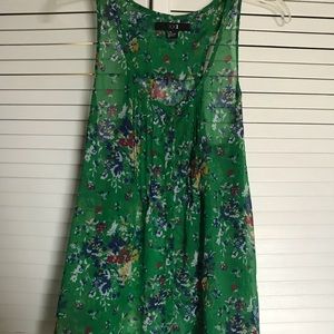 Sheer floral tank top